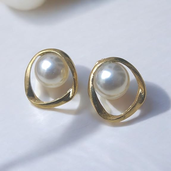 pearl earrings gold