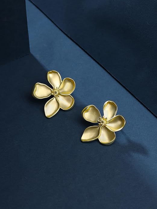 flower gold earrings