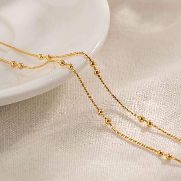 gold beads women's belly chain